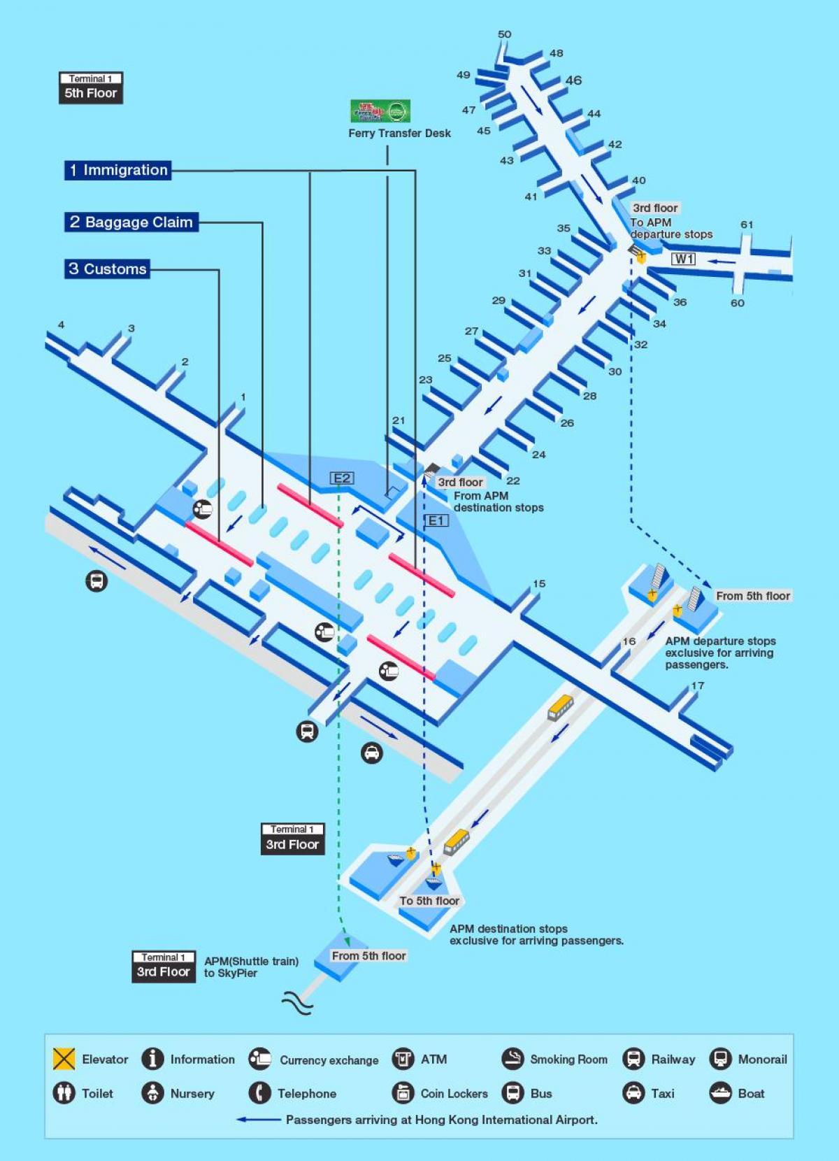 Hong Kong lufthavn gate kort
