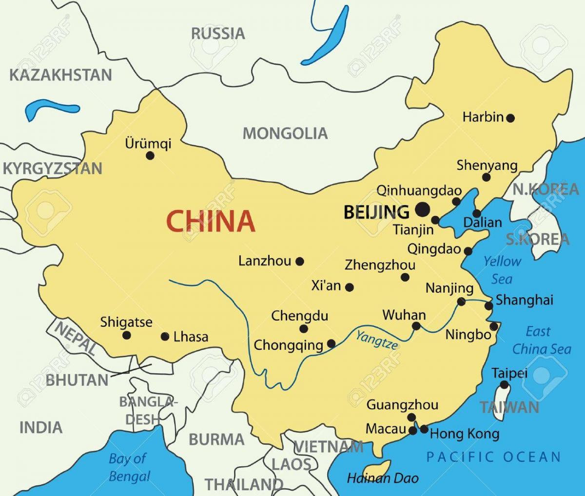 kort over Taiwan og Hong Kong