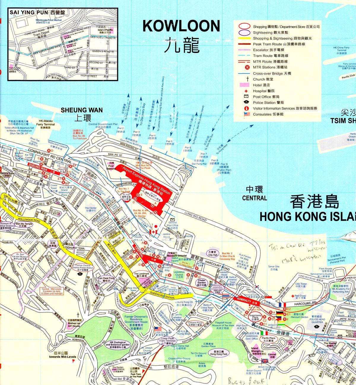 havnen i Hong Kong kort