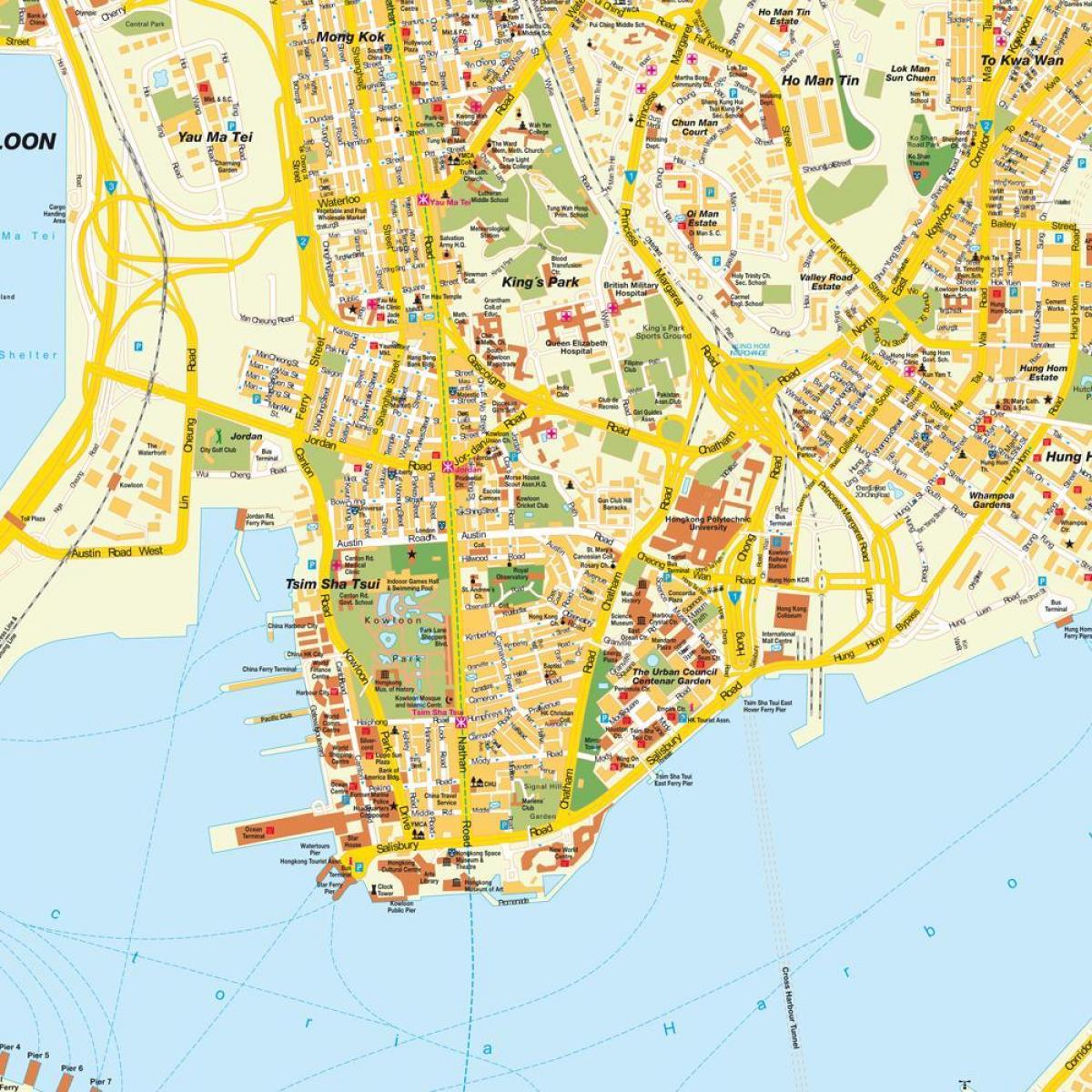 kort over Hong Kong Kina