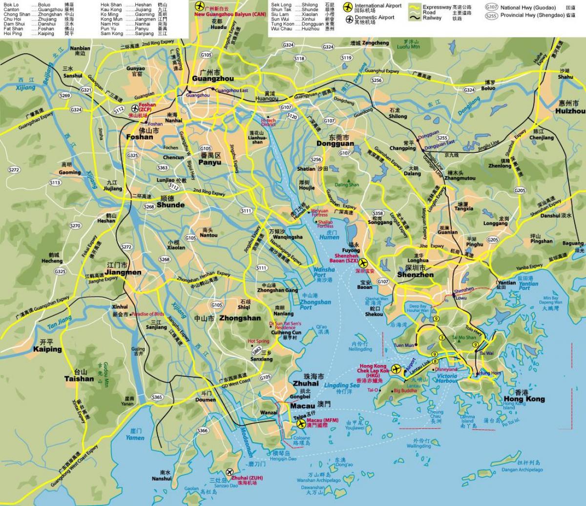 vej kort over Hong Kong