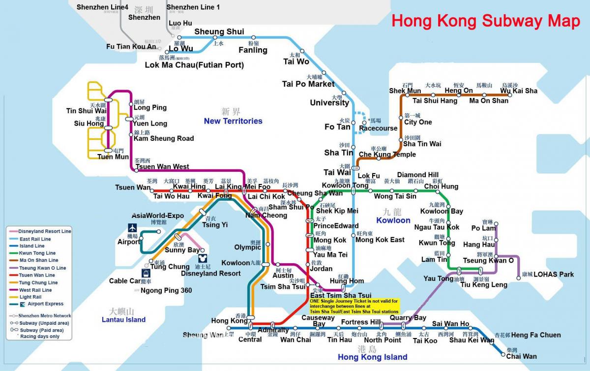 subway kort Hong Kong