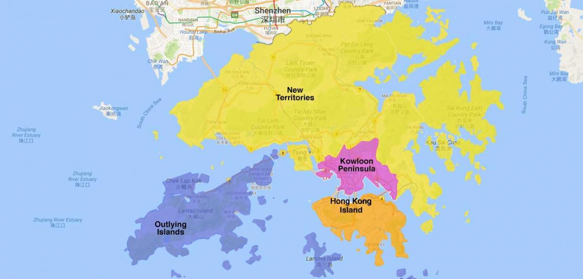 kort over Hong Kong område