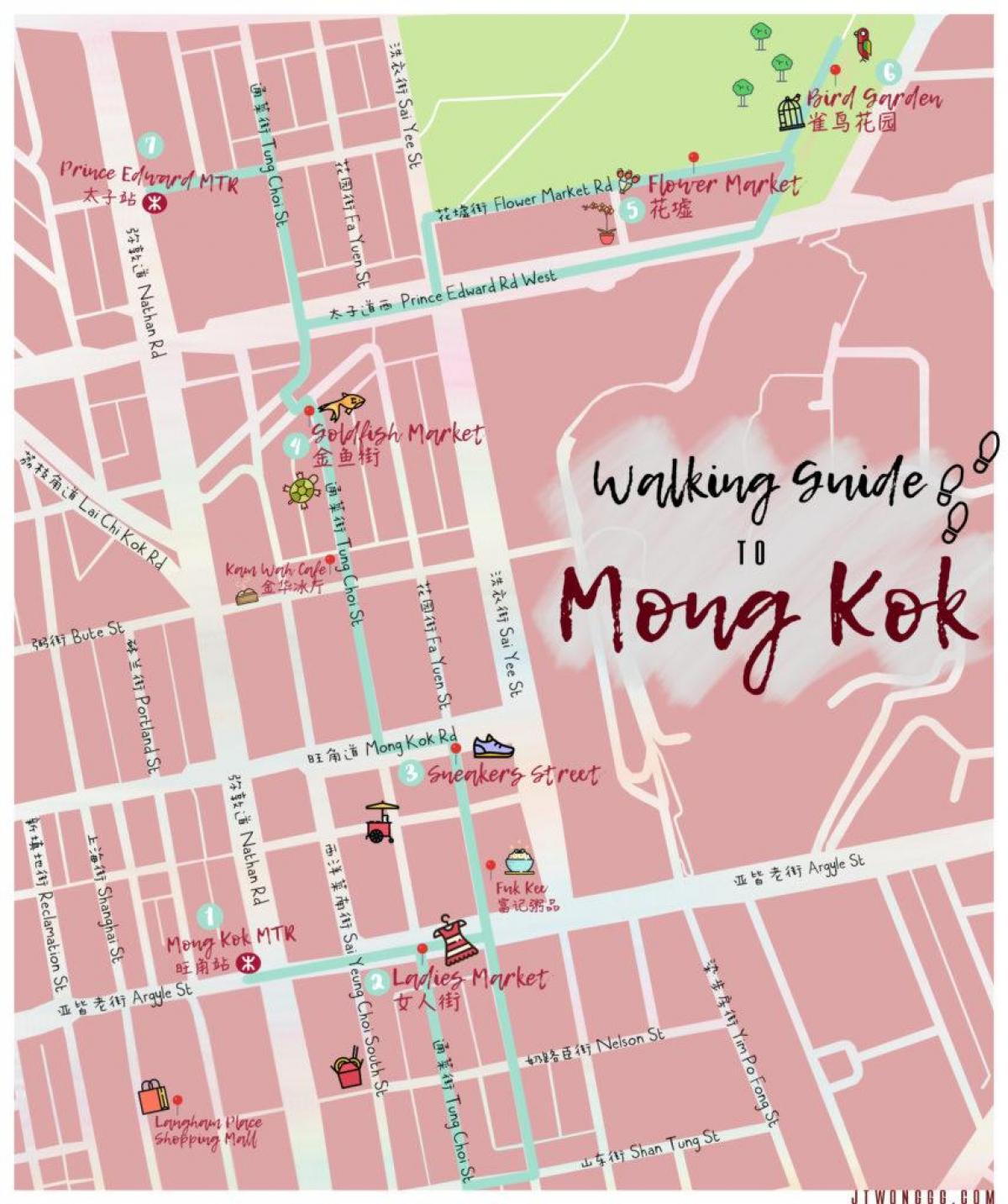 kort over Mong Kok i Hong Kong