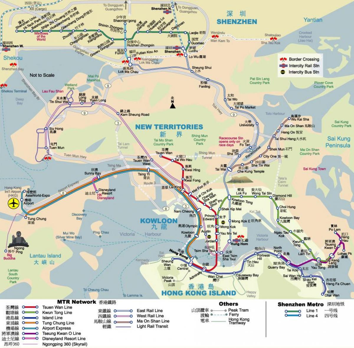 MTR kort over Hong Kong