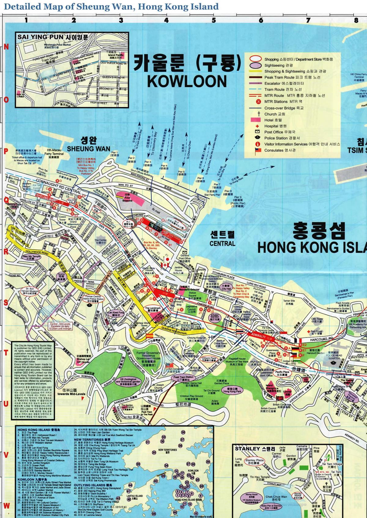 kort over Sheung Wan-Hongkong
