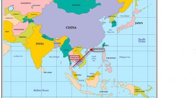Hong Kong i kort over asien