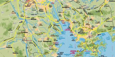 Vej kort over Hong Kong