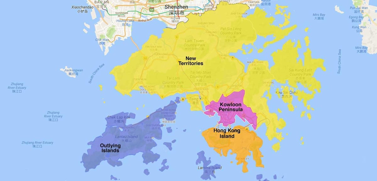 kort over Hong Kong område