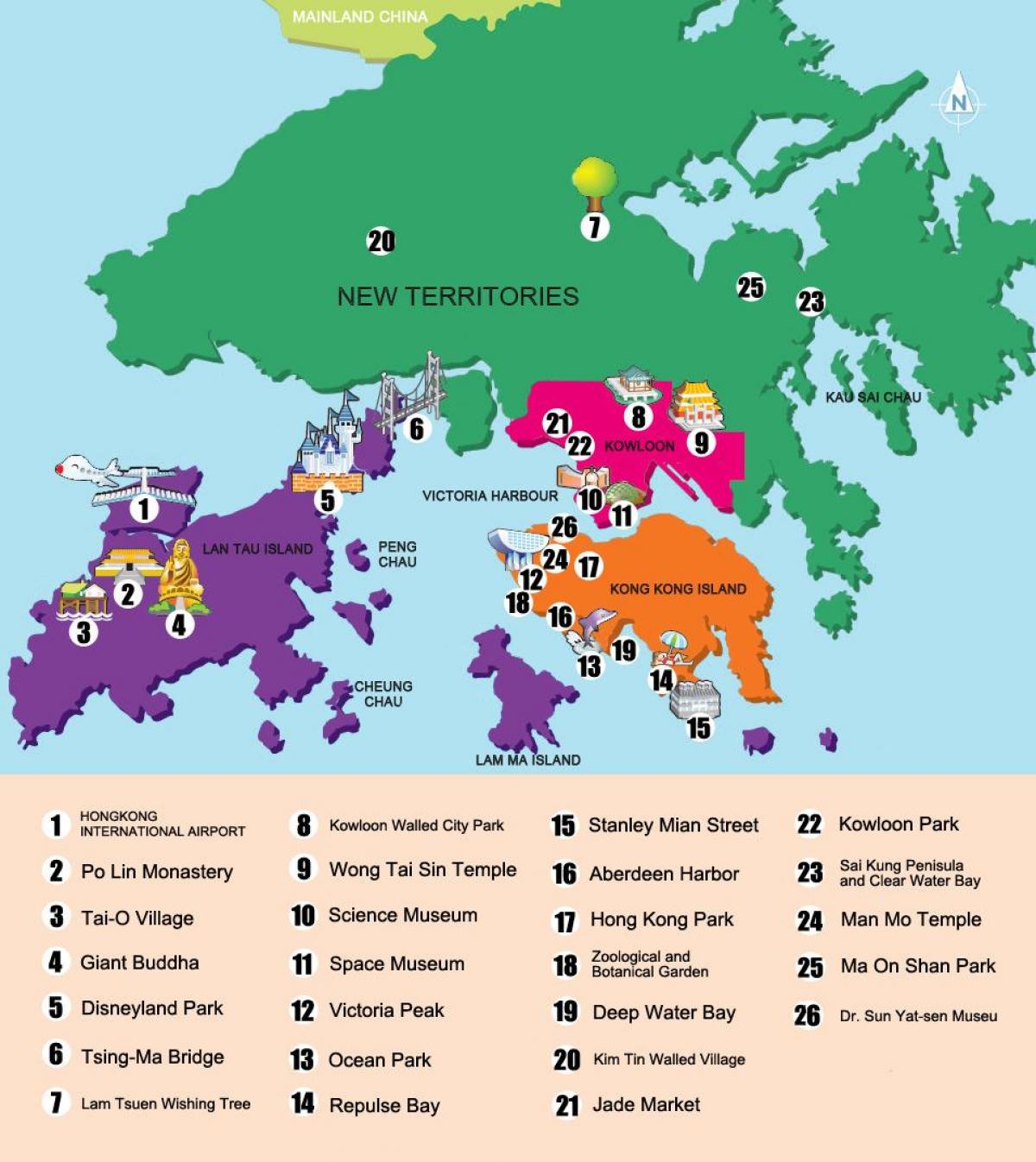 kort over nye territorier, Hong Kong