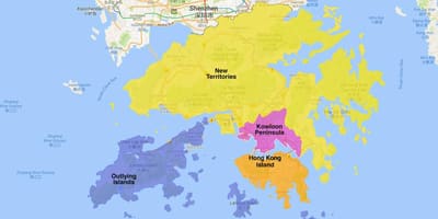 Kort over Hong Kong område